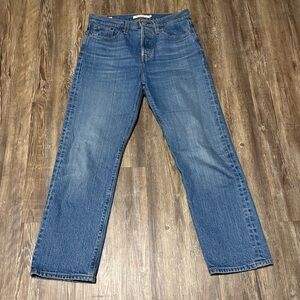 Levi's Wedgie Straight Jeans Women's 26 High Rise Button Fly Classic Fit Denim